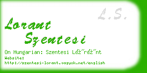 lorant szentesi business card